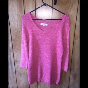 LOFT Women’s Medium Pink Scoop Neck Sweater Tunic